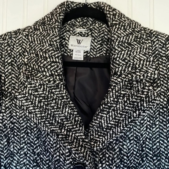 New Worthington Herringbone Boucle Winter Coat Large (L) - Picture 3 of 9
